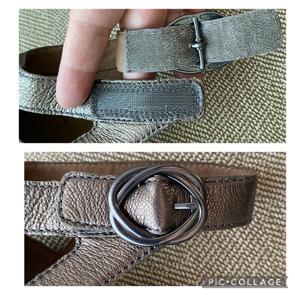 Dansko Metallic Leather Platform Wedge Sandal. 2 Inch Heel. Size 41, 10.5-11 US. - Picture 8 of 13